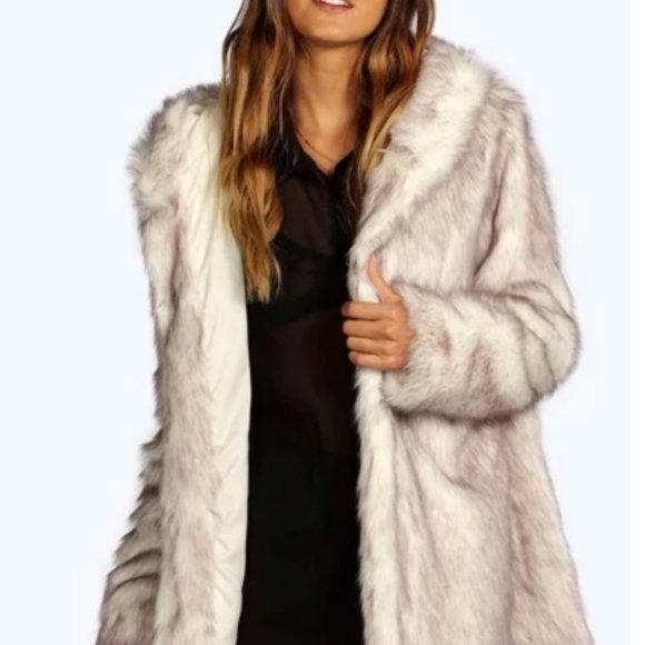 COPY - Faux Fur Coat - Picture 1 of 3